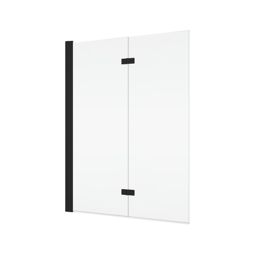 Ronal Solino black SOLB2 parawan nawannowy 2-częściowy 120cm, lewy, profil czarny mat, szkło bezbarwne SOLB2G1200607
