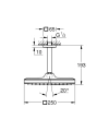 GROHE Tempesta 250 Cube deszczownica 250mm z ramieniem sufitowym, matte black 266882430