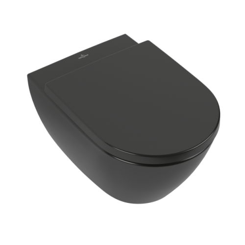 Villeroy&amp;Boch Subway 2.0 DirectFlush miska podwieszana 56,5x36,5cm, Pure Black, Ceramic Plus 5614R0R7