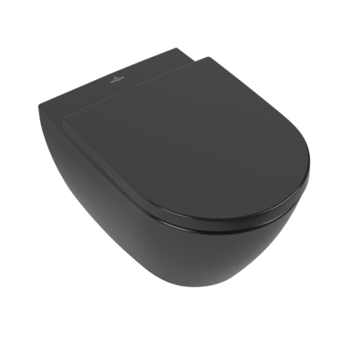 Villeroy&amp;Boch Subway 2.0 DirectFlush miska podwieszana 56,5x36,5cm, Pure Black, Ceramic Plus 5614R0R7