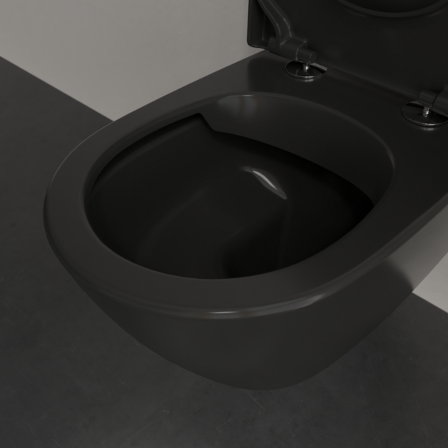 Villeroy&amp;Boch Subway 2.0 DirectFlush miska podwieszana 56,5x36,5cm, Pure Black, Ceramic Plus 5614R0R7