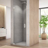 Ronal Cadura drzwi wahadłowe 75cm(72,5-75cm), lewe, profil biały mat, szkło bezbarwne CA1CG0750907