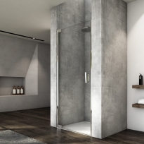 Ronal Cadura drzwi wahadłowe na wymiar, lewe, profil srebrny połysk, szkło bezbarwne CA1CGSM15007