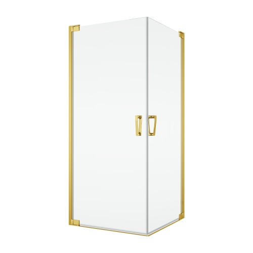 Ronal Cadura kabina kwadratowa 90x90cm, drzwi wahadłowe, profil złoty połysk, szkło bezbarwne CA1CG0901207+CA1CD0901207