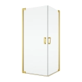 Ronal Cadura kabina kwadratowa 80x80cm, drzwi wahadłowe, profil złoty połysk, szkło bezbarwne CA1CG0801207+CA1CD0801207