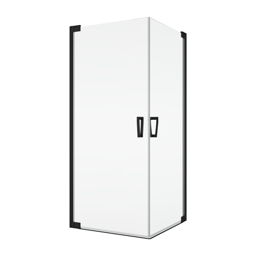 Ronal Cadura kabina kwadratowa 80x80cm, drzwi wahadłowe, profil czarny mat, szkło bezbarwne CA1CG0800607+CA1CD0800607