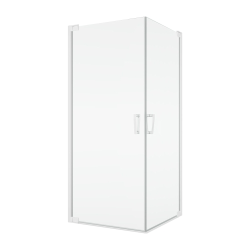 Ronal Cadura kabina kwadratowa 90x90cm, drzwi wahadłowe, profil biały mat, szkło bezbarwne CA1CG0900907+CA1CD0900907