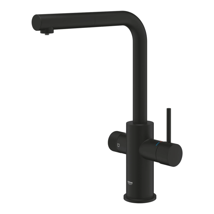 GROHE Blue Pure Minta bateria zlewozmywakowa do filtra, z wyciąganą wylewką, phantom black 30590KF0