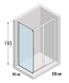 Novellini Kali PH+FH kabina prostokątna 120x90cm KALIPH116FH88-1B