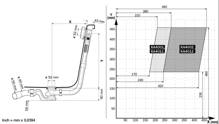 Kaldewei Comfort Level syfon wannowy przedłużony, model KA4002, biały 6877.7249.0001