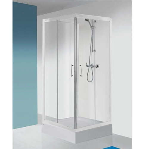 Sanplast TX5b kabina trójścienna prostokątna 80x100x80cm szkło bezbarwne W0, profile białe 600-271-0200-1310-01-401