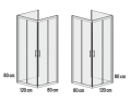 Sanplast TX5b kabina trójścienna prostokątna 80x100x80cm szkło bezbarwne W0, profile białe 600-271-0200-1310-01-401