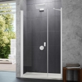 HUPPE Design Pure 4-kąt White Edition, drzwi skrzydłowe z częścią boczną do wnęki 120cm(118,5-121,5cm), profil biały, szkło bezbarwne AP 8P7204.182.322