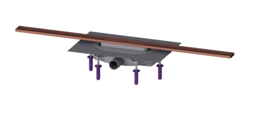 Kessel Linearis Infinity 60 odpływ liniowy 900mm, syfon Megastop, stal szczotkowana miedź 45303.09