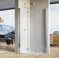 Ronal Solino kabina kwadratowa lub prostokątna, wykonanie na wymiar, drzwi składane, profile srebrny połysk, SOLF1GSM1SOLF1DSM15007