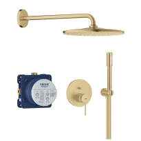 GROHE Essence zestaw prysznicowy podtynkowy z deszczownicą 310m, ramię ścienne 422mm, złoty szczotkowany - brushed cool sunrise 25287GN0-ED2