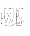 GROHE Atrio bateria 3-drożna podtynkowa, element zewnętrzny, złoty połysk - cool sunrise 24356GL0