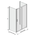 Sanplast TX5b kabina trójścienna prostokątna 100x120x100cm, szkło bezbarwne W0, profile srebrne błyszczące 600-271-1120-2-1330-38-401