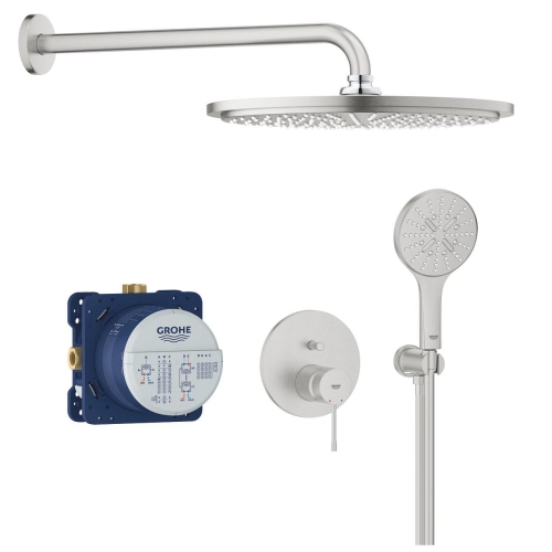 GROHE Essence zestaw prysznicowy podtynkowy z deszczownicą 310mm, ramię 380mm, stal nierdzewna 24058DC1-07