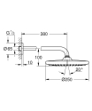 GROHE Tempesta 250 deszczownica 250mm z ramieniem 380mm, chrom 26663000 rysunek wymiarowy