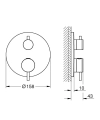 GROHE Atrio termostatyczna bateria wannowa do obsługi dwóch odbiorników, element zewnętrzny, szczotkowany grafit - brushed hard graphite 24359AL0 rysunek wymiarowy