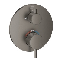 GROHE Atrio termostatyczna bateria wannowa do obsługi dwóch odbiorników, element zewnętrzny, szczotkowany grafit - brushed hard graphite 24359AL0