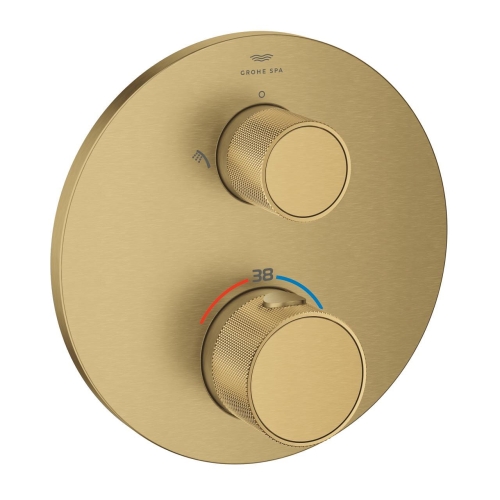 GROHE Atrio Private Collection termostatyczna bateria do obsługi dwóch odbiorników, element zewnętrzny, złoty szczotkowany - brushed cool sunrise 24396GN0