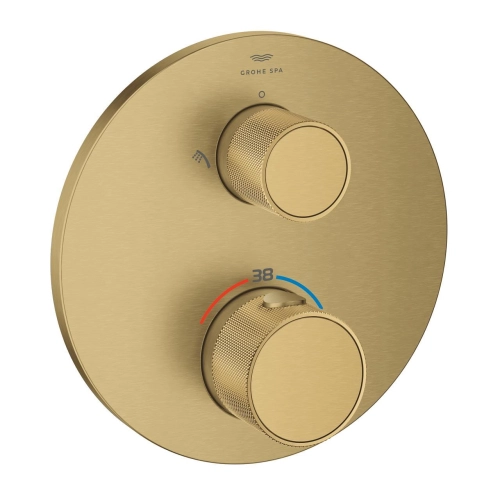 GROHE Atrio Private Collection termostatyczna bateria do obsługi dwóch odbiorników, element zewnętrzny, złoty szczotkowany - brushed cool sunrise 24396GN0