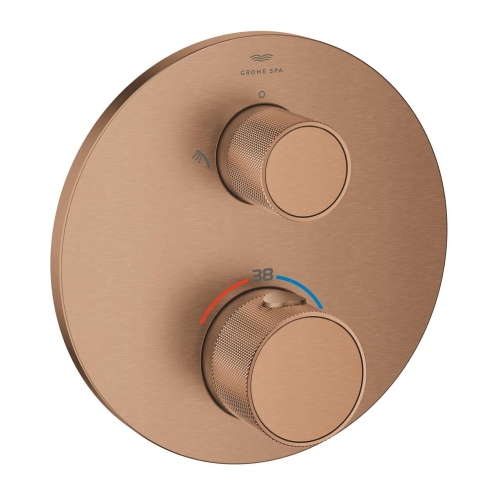 GROHE Atrio Private Collection termostatyczna bateria do obsługi dwóch odbiorników, element zewnętrzny, miedziany szczotkowany - brushed warm sunset 24396DL0
