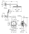 GROHE Essence zestaw prysznicowy podtynkowy z deszczownicą 310m, ramię ścienne 422mm, grafitowy szczotkowany - brushed hard graphite 25287AL0-ED1 - rysunek wymiarowy