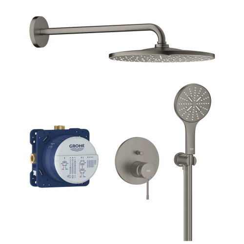 GROHE Essence zestaw prysznicowy podtynkowy 25287AL0-ED1 grafit szczotkowany z deszczownicą 310 mm