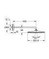 Grohe deszczownica Mono 310 z ramieniem prysznicowym rysunek wymiarowy