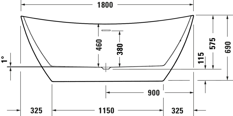 Duravit DuraVato wanna wolnostojąca 180x80cm, biała 700569000000000