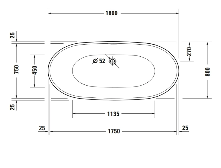 Duravit DuraVato wanna wolnostojąca 180x80cm, biała 700569000000000