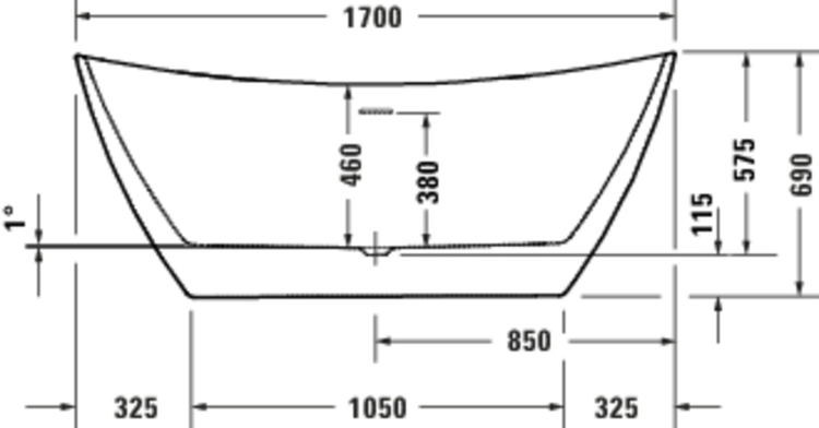 Duravit DuraVato wanna wolnostojąca 170x71cm, biała 700570000000000