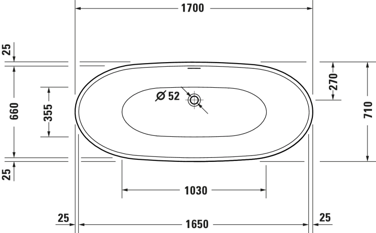 Duravit DuraVato wanna wolnostojąca 170x71cm, biała 700570000000000
