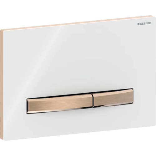 Geberit Sigma50 przycisk uruchamiający do spłuczek UP320, biały błyszczący/czerwone złoto 115.670.11.2