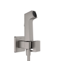 HansGrohe Bidette główka prysznicowa 1jet E EcoSmart z mieszaczem, uchwytem i wężem prysznicowym 125 cm, czarny chrom szczotkowany 29233340