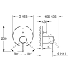 Bateria podtynkowa GROHE Essence z Rapido SmartBox - rysunek wymiarowy