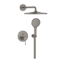 GROHE Essence zestaw prysznicowy podtynkowy z deszczownicą i kompletem natryskowym brushed hard graphite (24058AL1, 26558AL0, 28362A01, 26658AL0, 26574AL0)