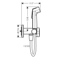 HansGrohe Bidette główka prysznicowa 1jet E EcoSmart z mieszaczem, uchwytem i wężem prysznicowym 125 cm, brąz szczotkowany 29232140