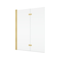 Ronal Solino SOLB2 ZS parawan nawannowy 2-częściowy 120cm, lewy, profil złoty szczotkowany, szkło bezbarwne SOLB2G1201307