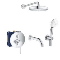 GROHE Essence zestaw wannowy podtynkowy z deszczownicą 210mm, 24092001-16