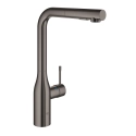 GROHE Essence New bateria zlewozmywakowa z wyciąganą wylewką, grafit błyszczący - hard graphite 30504A00