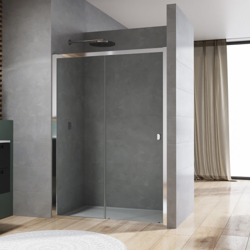 Ronal Arelia – drzwi prysznicowe rozsuwane 100 cm, profil srebrny polerowany