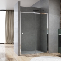 Ronal Arelia drzwi rozsuwane dwuczęściowe 140cm(136-142cm), srebrny polerowany, szkło bezbarwne D20S21404007