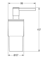 Dozownik GROHE 40886DC0 jako model stojący lub wiszący nad umywalką - rysunek wymiarowy