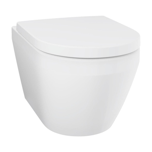 Miska WC podwieszana GROHE EuroCeramic 102485SH00 – widok z przodu, bezkołnierzowa, z powłoką HyperClean