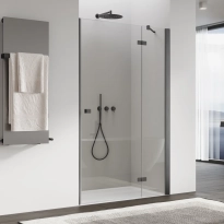 Ronal Annea drzwi prysznicowe 80cm(78,3-80cm) prawe, drzwi skrzydłowe, gunmetal szczotkowany, szkło bezbarwne AN13D08002607