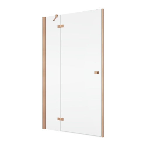 Ronal Annea drzwi prysznicowe lewe wersja do wnęki z zestawem VANE27 brushed copper lewe
